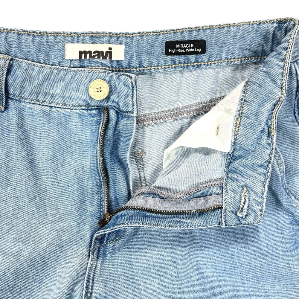 Mavi Women 28x32 Miracle High Rise Wide Leg Light Blue Wash‎ Denim Jeans - Picture 3 of 9